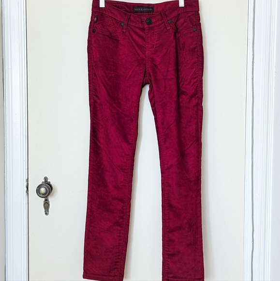 Rock and Republic Burgundy Berry red corduroy pants, size 4 - Picture 6 of 7